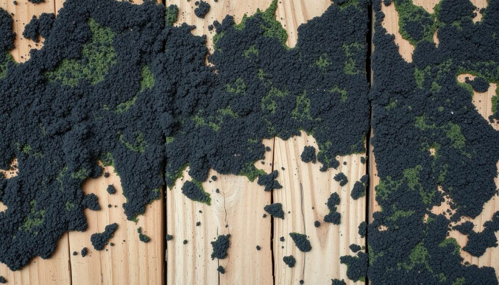 Black and Green Mold on Wood