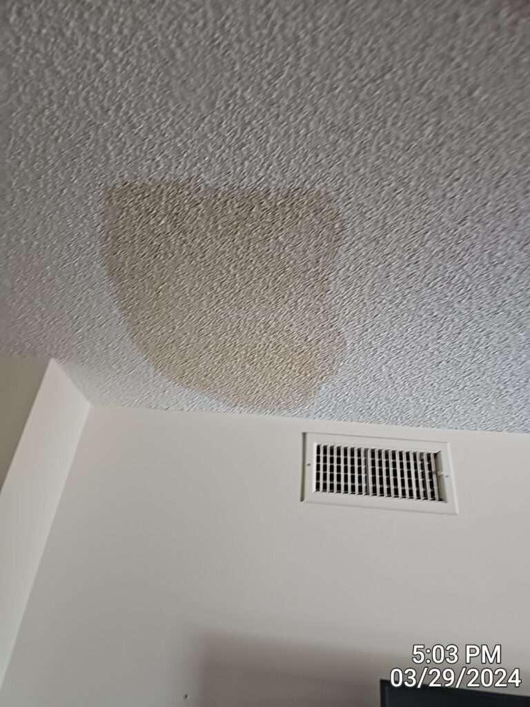 apartment ceiling water stain